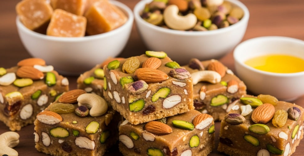 Dry fruits Jaggery Barfi